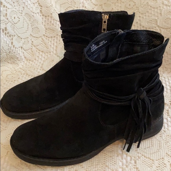 born black suede booties